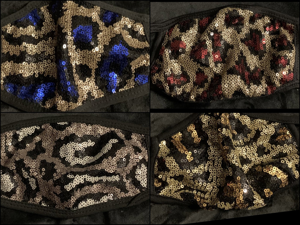 MULTI COLOR SEQUIN BLING SPOTTED CLOTH MASKS - Lil Monkey Boutique