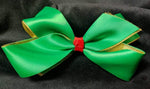SOLID COLOR DOUBLE LAYER CHRISTMAS BOWS (roughly 6in) - Lil Monkey Boutique