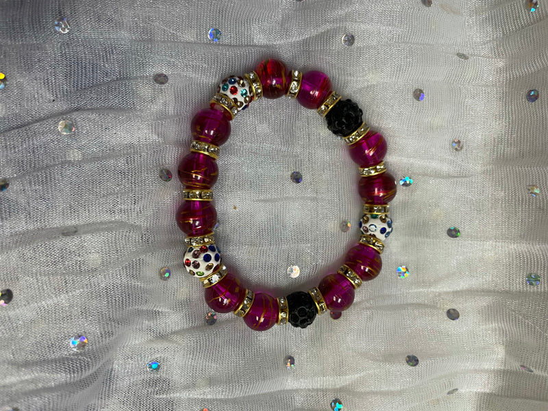 MULTICOLOR BEADED BRACELETS WITH BLING - Lil Monkey Boutique