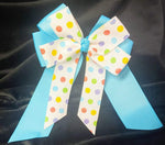 MULTI COLOR POLKA DOT BOWS WITH TAILS (roughly 7in) - Lil Monkey Boutique