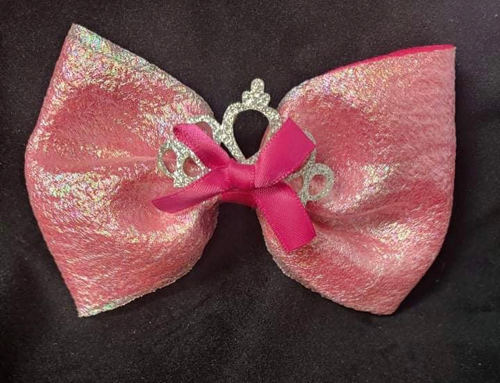 BOWS W/ CROWN CENTER (roughly 5in) - Lil Monkey Boutique