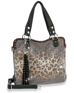 Beautiful Dazzling Leopard Rhinestone Handbag With Tassel - Lil Monkey Boutique
