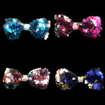 SMALL SEQUINS BOWS WITH RHINESTONE CENTER (roughly 3”) - Lil Monkey Boutique