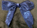 SEQUIN RIBBON BOWS W/TAILS (roughly 6”) - Lil Monkey Boutique