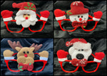 SANTA, SNOWMAN, REINDEER, OR POLAR BEAR FUN CHRISTMAS GLASSES - Lil Monkey Boutique