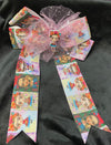 LARGE FRIDA CENTER AND PRINT BOWS WITH TAILS (ROUGHLY 8”) - Lil Monkey Boutique