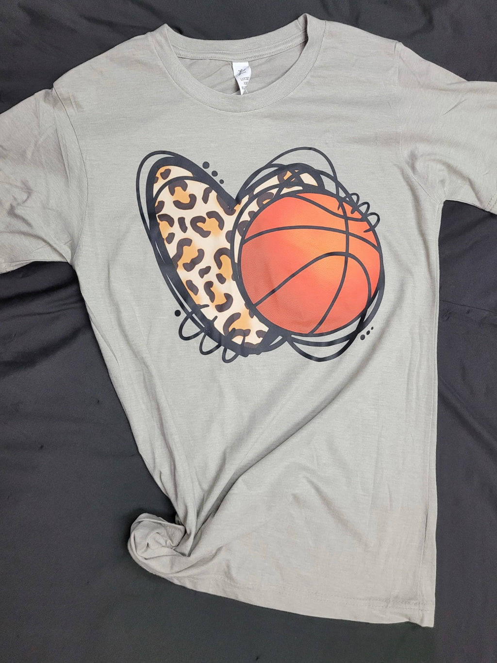 Heart Basketball Print T-Shirt - Lil Monkey Boutique