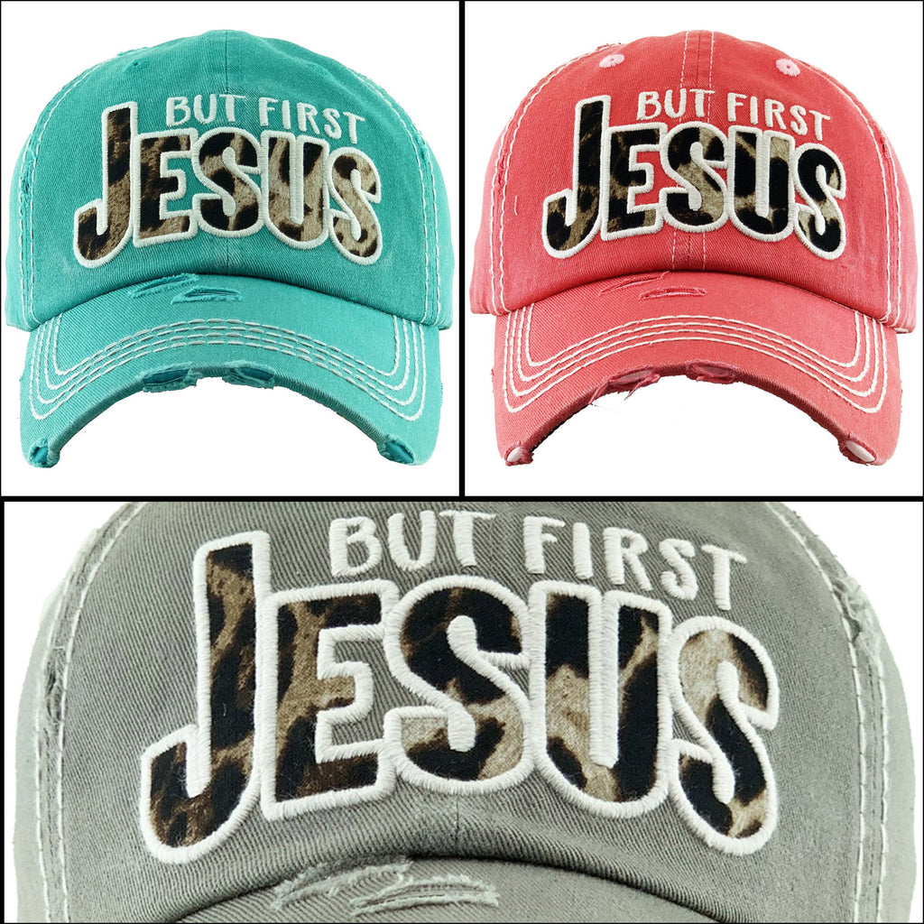 But First Jesus Baseball Cap in 3 colors - Lil Monkey Boutique