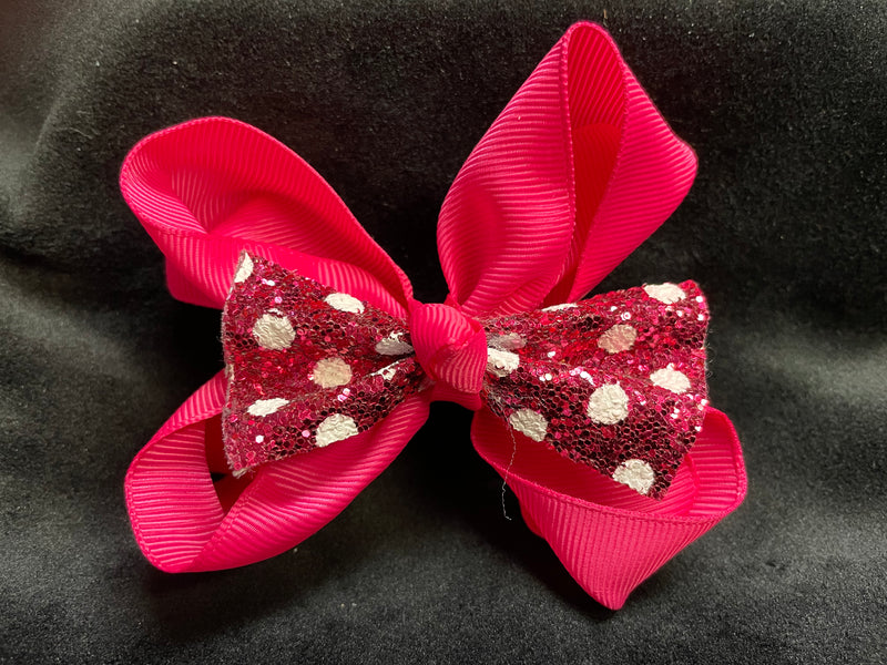 GLITTER BOWS (roughly 4in) - Lil Monkey Boutique