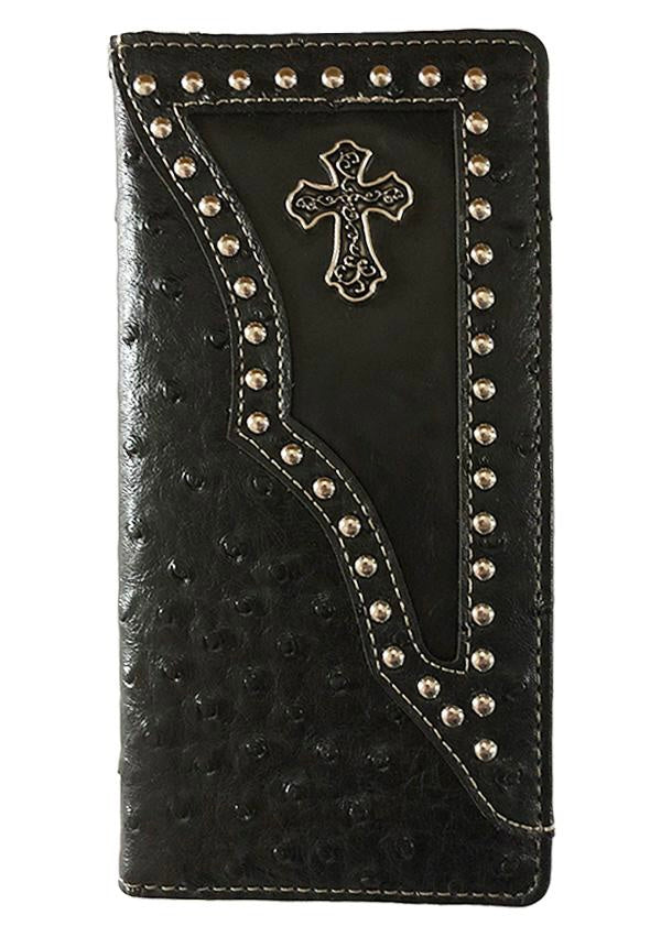 MENS WESTERN WALLET WITH CROSS CONCHO OR UNISEX CHECK BOOK WALLET - Lil Monkey Boutique