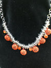 BASKETBALL NECKLACE AND EARRING SET - Lil Monkey Boutique