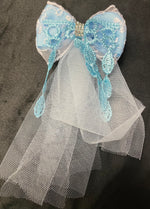 TULLE BOW IN 2 STYLES (roughly 6in) - Lil Monkey Boutique