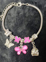 FLORAL AND BUTTERFLY CHARM BRACELET - Lil Monkey Boutique
