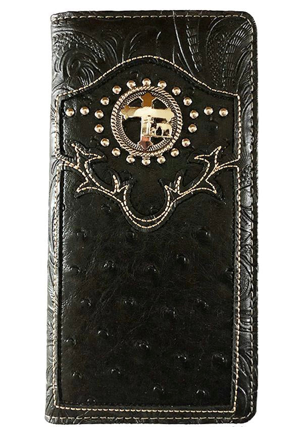 MENS WESTERN WALLET WITH CROSS CONCHO OR UNISEX CHECK BOOK WALLET - Lil Monkey Boutique