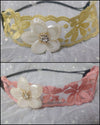 LACE HEADBANDS WITH FLOWER - Lil Monkey Boutique