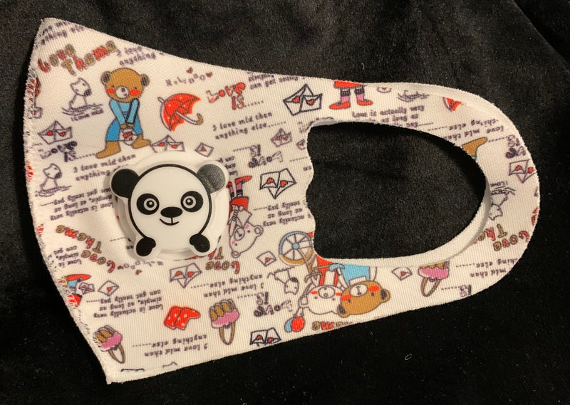 KIDS VARIOUS PRINT THIN POLY WITH PANDAFACE FILTERS MASKS - Lil Monkey Boutique