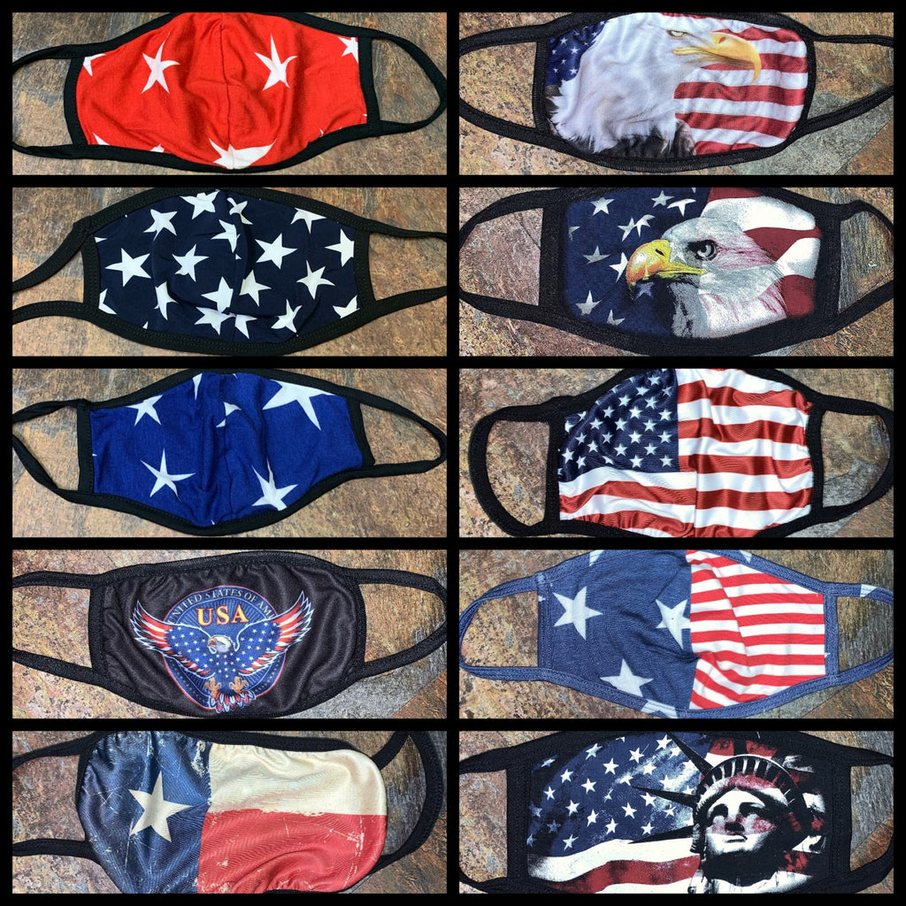 PATRIOTIC CLOTH MASKS PERFECT FOR 4TH OF JULY, MEMORIAL DAY, VETERANS DAY ETC - Lil Monkey Boutique
