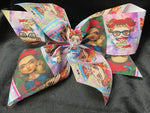 LARGE FRIDA CENTER AND PRINT BOWS (ROUGHLY 6") - Lil Monkey Boutique