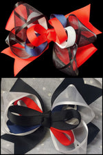 PATRIOTIC RIBBON BOWS (roughly 5in) - Lil Monkey Boutique