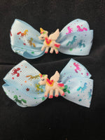 PAIR OF UNICORN BOWS ROUGHLY 3” - Lil Monkey Boutique