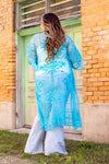 LONG LACE KIMONO WITH 3/4 SLEEVE - Lil Monkey Boutique