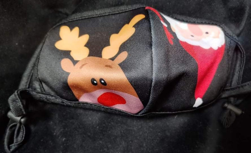 KIDS CHRISTMAS SANTA RUDOLPH CLOTH MASKS WITH ADJUSTABLE STRAPS - Lil Monkey Boutique