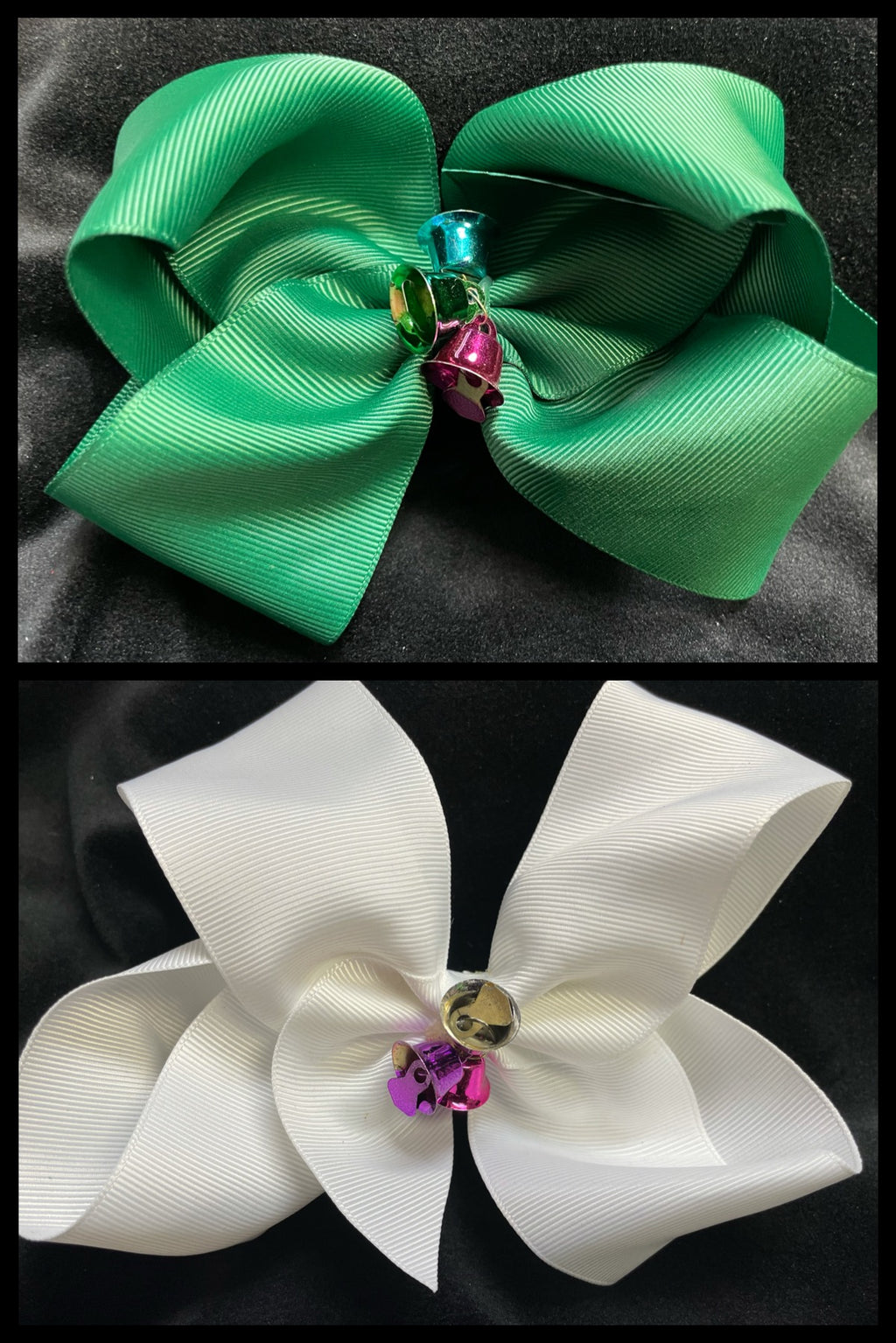 JINGLE BELLS CHRISTMAS BOW  (ROUGHLY 6”) - Lil Monkey Boutique