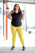 YELLOW AND DALMATIAN LOUNGE LEGGINGS WITH PHONE POCKETS - Lil Monkey Boutique