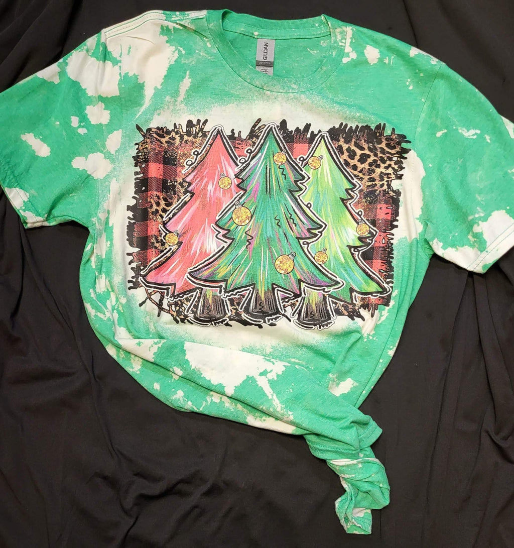 CUSTOM THREE TREES ON BLEACHED SHIRT - Lil Monkey Boutique