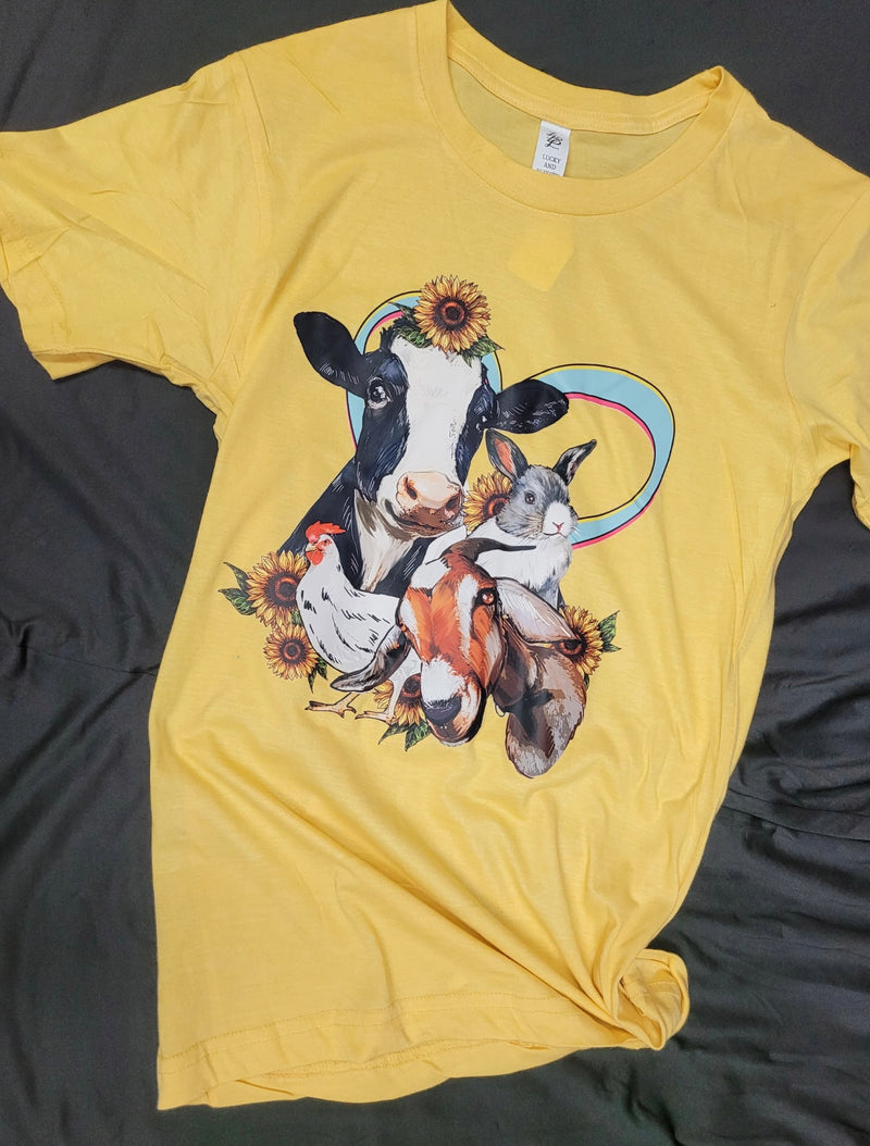 Custom Multiple Farm Animal Print T-Shirt - Lil Monkey Boutique