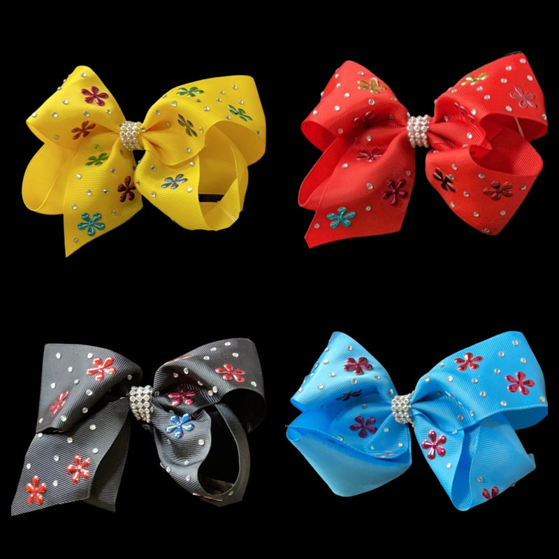 RHINESTONE GEMS BOW (roughly 6in) - Lil Monkey Boutique