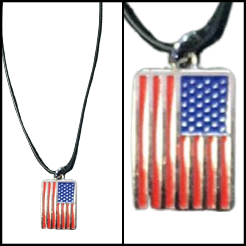 AMERICAN FLAG NECKLACE - Lil Monkey Boutique