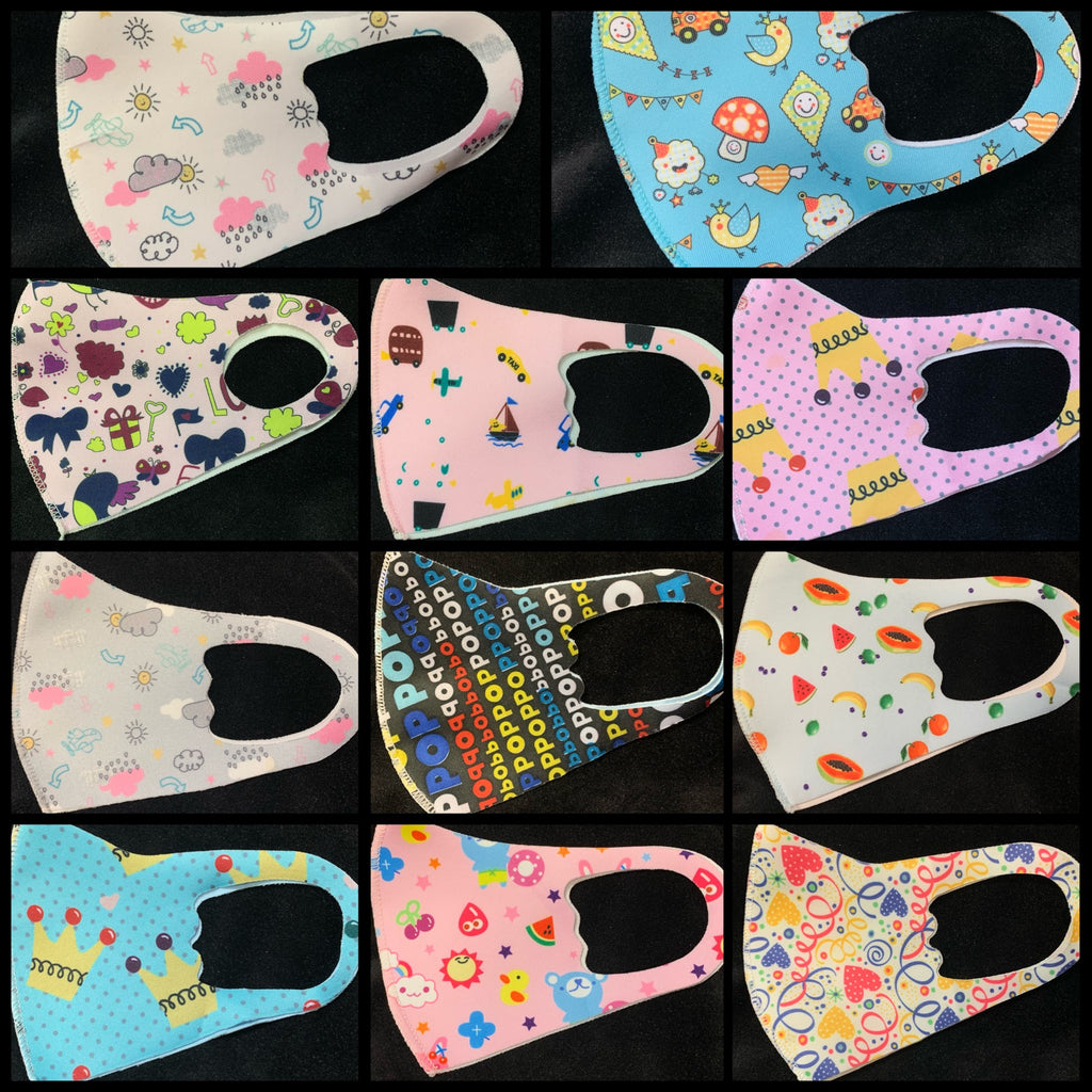 KIDS MULTI PATTERNS THIN POLY MASKS ONLY $1.00 EACH!! - Lil Monkey Boutique