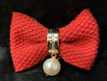 SOLID CLOTH BOW WITH ACCENT (roughly 3in) - Lil Monkey Boutique