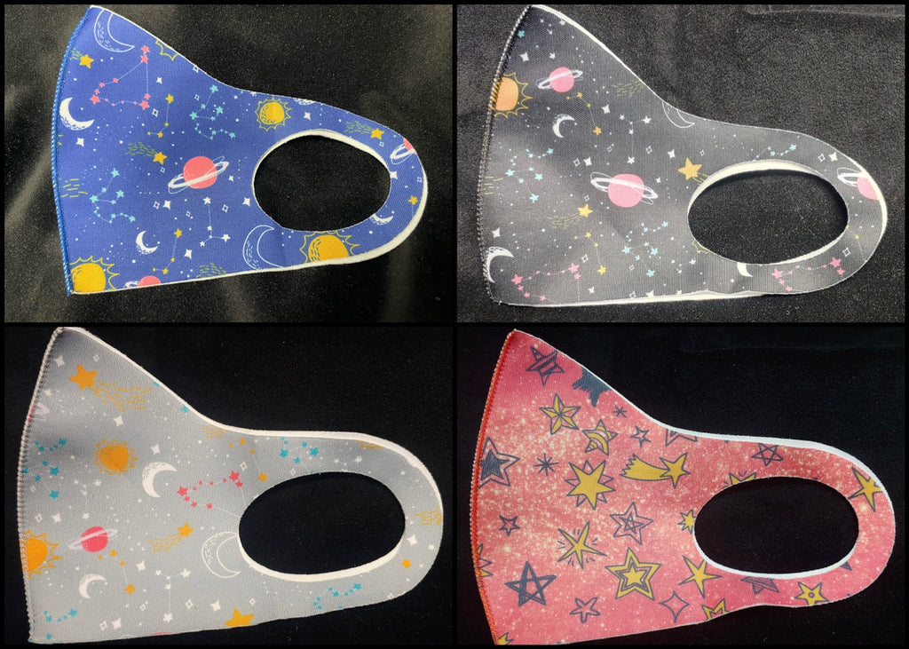 SPACE THEMED THIN POLY MASKS IN 4 COLORS - Lil Monkey Boutique