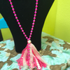 POLKADOT BEADED FABRIC TASSEL NECKLACES - Lil Monkey Boutique