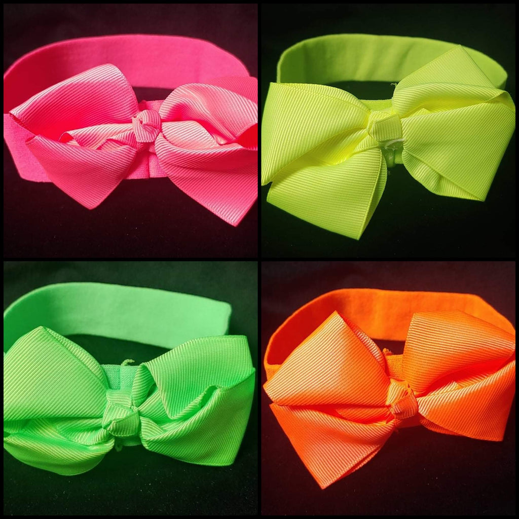 SOLID COLOR NEON BOW INFANT / TODDLER HEADBAND - Lil Monkey Boutique