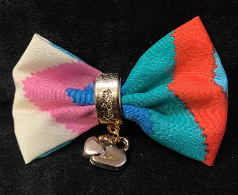 SMALL AZTEC PATTERN CLOTH BOW (roughly 3in) - Lil Monkey Boutique