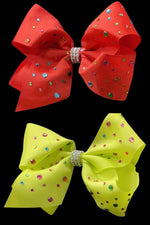 MULTI COLOR RHINESTONE BOWS (roughly 6in) - Lil Monkey Boutique