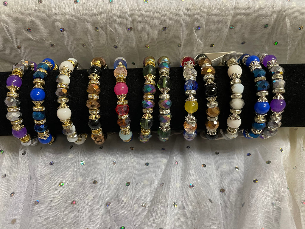 BEADED BRACELETS WITH BLING - Lil Monkey Boutique