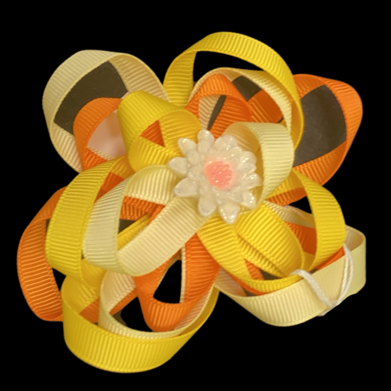 RIBBON FLOWER BOWS (roughly 4in) - Lil Monkey Boutique