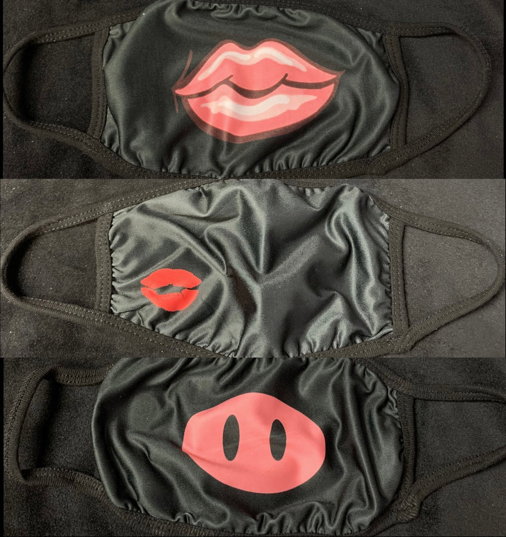 LIPS OR PIG NOSE THEMED CLOTH MASKS - Lil Monkey Boutique