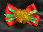 CHRISTMAS BOWS WITH BALL CENTER (ROUGHLY 5 1/2") - Lil Monkey Boutique