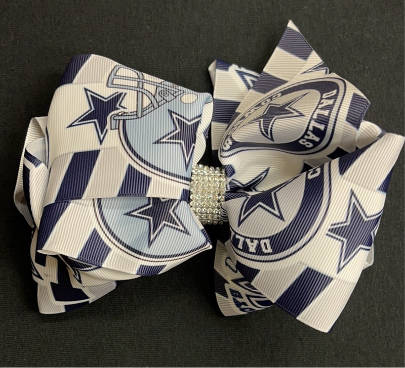 DALLAS COWBOYS BOW (roughly 8in) - Lil Monkey Boutique