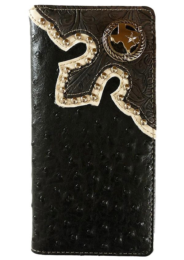 MENS WESTERN WALLET WITH TEXAS CONCHO OR UNISEX CHECK BOOK WALLET - Lil Monkey Boutique