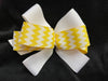 CHEVRON AND WHITE BOWS (roughly 4in) - Lil Monkey Boutique