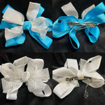 POLKA DOT BOWS WITH BARRETTE CLIP (ROUGHLY 6") - Lil Monkey Boutique
