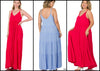V-NECK TIERED CAMI MAXI DRESS WITH SIDE POCKETS - Lil Monkey Boutique