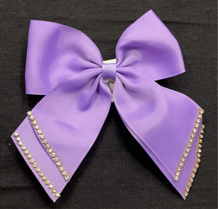 LAVENDER BLING BOW (roughly 6in) - Lil Monkey Boutique