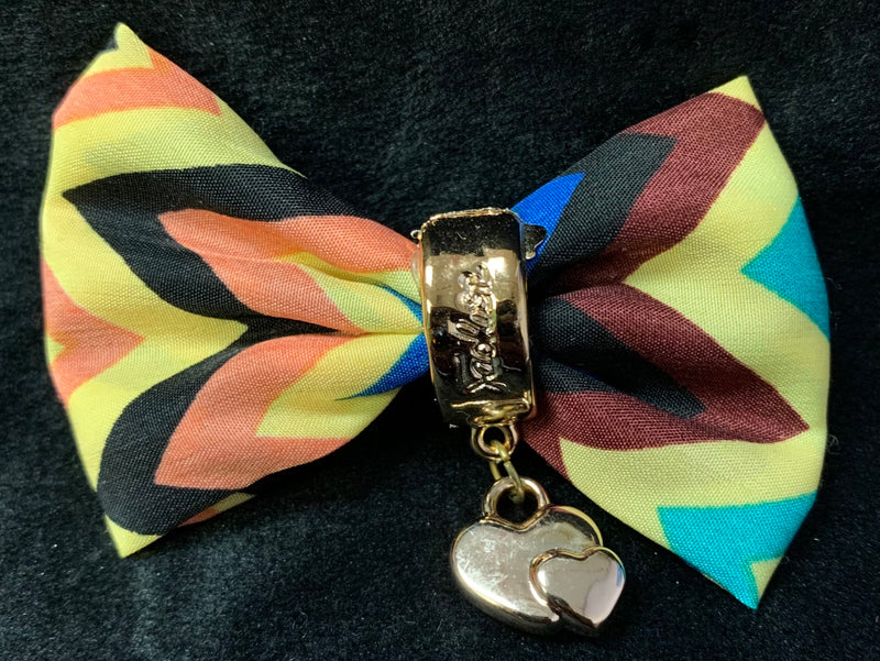 CLOTH CHEVRON BOW (roughly 3in) - Lil Monkey Boutique
